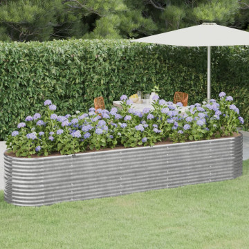 Jardinieră argintiu 368x80x68 cm oțel vopsit electrostatic - Img 1