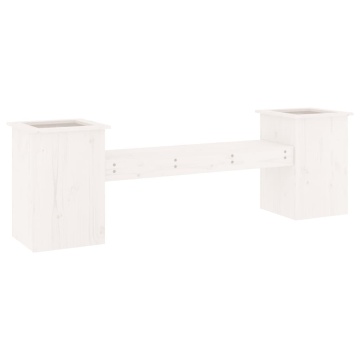 Jardinieră bancă, alb, 184,5x39,5x56,5 cm, lemn masiv de pin - Img 2