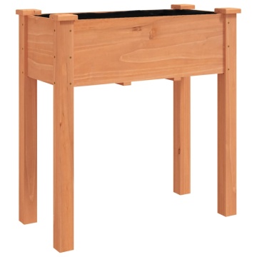 Jardinieră cu roți & căptușeală maro 71x37x76cm lemn masiv brad - Img 3