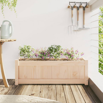 Jardinieră de grădină, 90x31x31 cm, lemn masiv de pin - Img 3