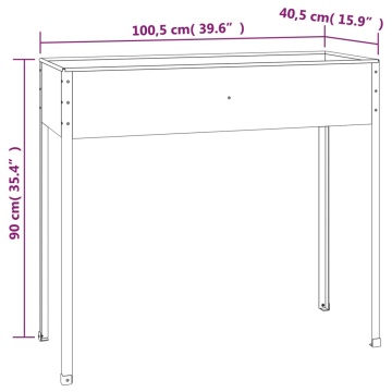 Jardinieră de grădină antracit 100,5x40,5x90 cm oțel galvanizat - Img 5