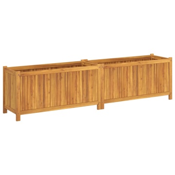 Jardinieră de grădină cu căptușeală 199x38,5x50 cm, lemn acacia - Img 8