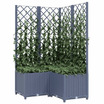 Jardinieră de grădină cu spalier,gri închis, 80x80x136 cm, PP - Img 3