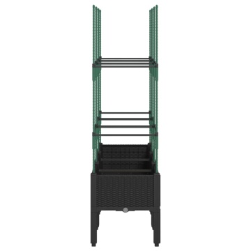Jardinieră de grădină cu spalier, negru, 120x40x142,5 cm, PP - Img 4