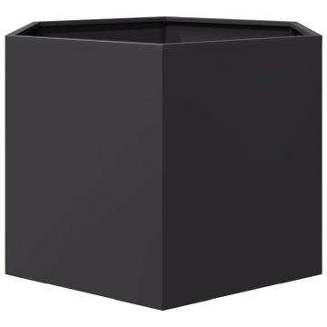 Jardinieră de grădină negru 69x60x45 cm oțel hexagonal - Img 4