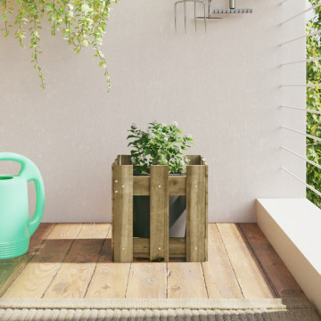 Jardinieră grădină design gard 30x30x30cm lemn de pin impregnat - Img 1