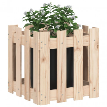 Jardinieră grădină design gard, 40x40x40 cm, lemn masiv de pin - Img 3