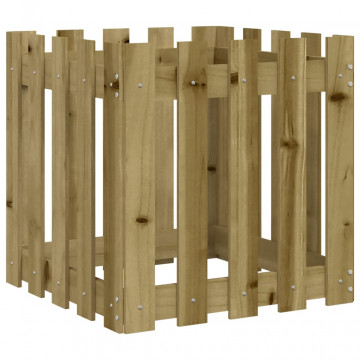 Jardinieră grădină design gard 50x50x50cm lemn de pin impregnat - Img 4