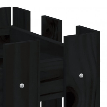 Jardinieră grădină design gard negru 60x30x30 cm lemn masiv pin - Img 6