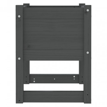 Jardiniere, 2 buc., gri, 40x40x52,5 cm, lemn masiv de pin - Img 5