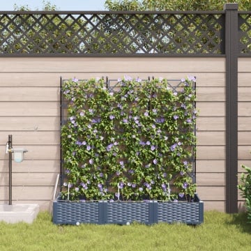Jardiniere cu sistem de irigare 3 piese Gri - Img 1