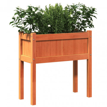 Jardiniere grădină cu picioare, 2 buc., maro ceruit, lemn pin - Img 4