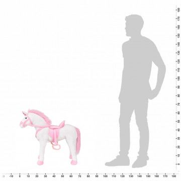 Jucărie unicorn din pluș în picioare, alb și roz, XXL - Img 4