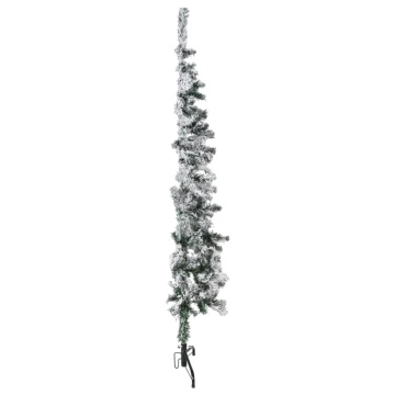 Jumătate brad de Crăciun artificial subțire, cu zăpadă, 150 cm - Img 2