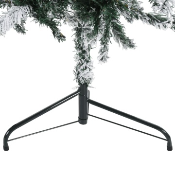 Jumătate brad de Crăciun artificial subțire, cu zăpadă, 240 cm - Img 6