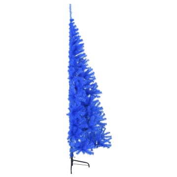 Jumătate brad de Crăciun artificial suport, albastru 240 cm PVC - Img 4