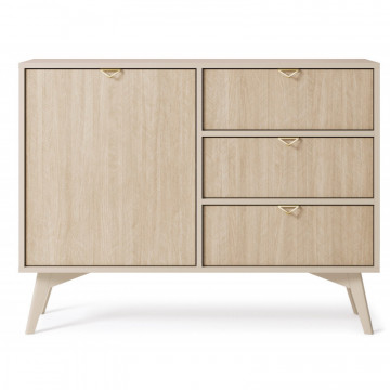 KSZD106 Comodă Palos PA03, bej nisip - scandi heringbone, 106 cm 1D3S - Img 4