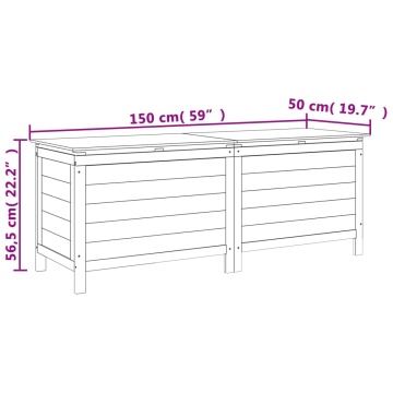 Ladă depozitare de grădină alb 150x50x56,5 cm lemn masiv brad - Img 7
