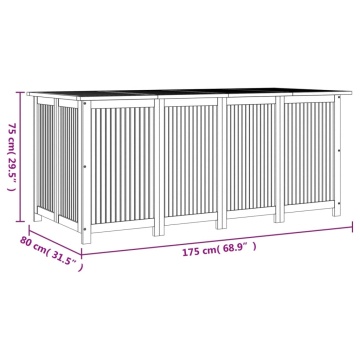 Ladă depozitare pentru grădină 175x80x75 cm lemn masiv acacia - Img 6