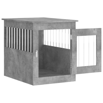 Ladă pentru câini, gri beton, 55x75x65 cm, lemn compozit - Img 5