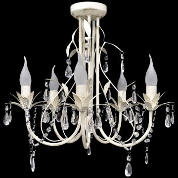 Lampă de plafon suspendată, candelabru cristal, elegant, 5 becuri - Img 1