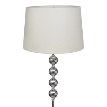 Lampă de podea cu abajur, suport înalt, 4 bile decorative, alb - Img 2