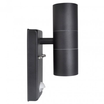 Lampă perete LED cu senzor, formă cilindrică, negru, oțel inoxidabil - Img 2