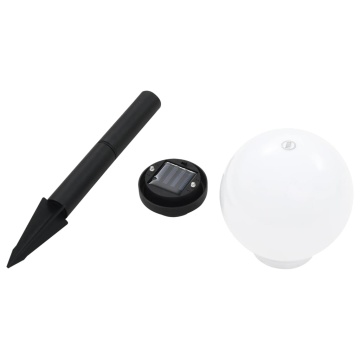 Lămpi solare de exterior cu LED, 4 buc., 15 cm, RGB, sferic - Img 5