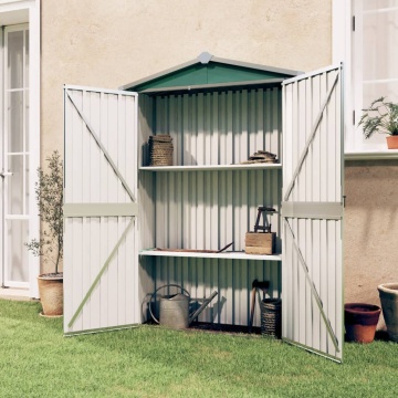 Magazie de grădină, verde, 116x45x175 cm, oțel zincat - Img 1