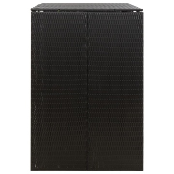 Magazie de pubele dublă, negru, 140x80x117 cm, poliratan - Img 7