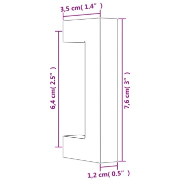 Mânere de dulap, 20 buc., negru, 64 mm, oțel inoxidabil - Img 7
