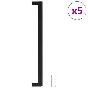 Mânere de dulap, 5 buc., negru, 320 mm, oțel inoxidabil - Img 2