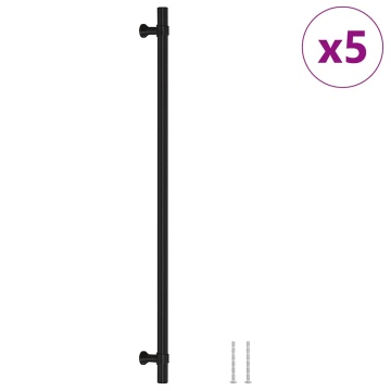 Mânere de dulap, 5 buc., negru, 320 mm, oțel inoxidabil - Img 2