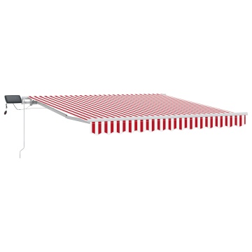 Marchiză manuală retractabilă cu LED roșie și albă 300x250 cm - Img 2
