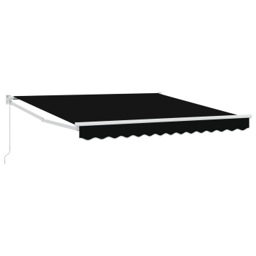 marchiză manuală retractabilă Neagră 350x250 cm, material de înlocuire pentru marchiză pentru cadru de 3.5x2.5 m Negru - Img 2
