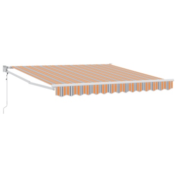Marchiză retractabilă automată cu dungi multicolore 350x250 cm - Img 2
