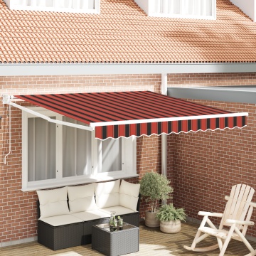 Marchiză retractabilă automată portocalie și maro 350x250 cm - Img 1
