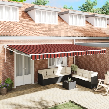 Marchiză retractabilă automată portocalie și maronie 500x300 cm - Img 1