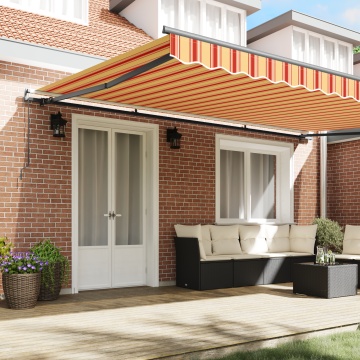 Marchiză Retractabilă Manuală Galbenă și Portocalie 500x350 cm - Img 3