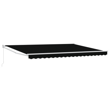 Marchiză retractabilă manuală Neagră 450x300 cm, Fabrică de înlocuire pentru marchiză de 4.5x3 m Neagră - Img 2