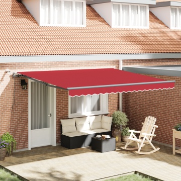Marciză retractabilă automată cu LED roșie 400x300 cm, ViaXL Material de înlocuire pentru marciză de 4x3 m roșie - Img 1