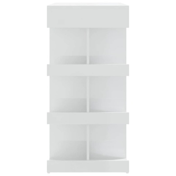 Masă bar cu raft depozitare alb extralucios 100x50x101,5cm lemn - Img 5