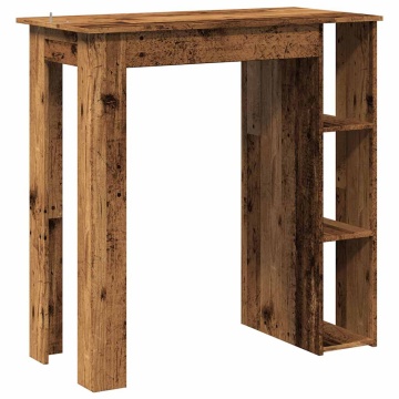 Masă bar cu rafturi, lemn vechi, 102x50x103,5 cm lemn prelucrat - Img 5