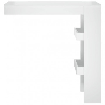 Masă bar de perete alb extralucios 102x45x103,5cm lemn compozit - Img 3