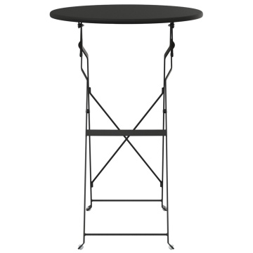 Masă Bistro Pliabilă Antracit Ø50x71 cm Oțel tratat cu pulbere - Img 4