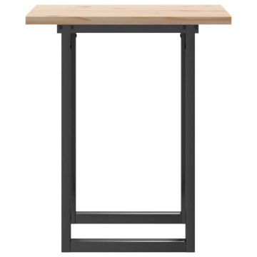 Masă bucătărie, cadru O, 70x70x75,5 cm lemn masiv pin și fontă - Img 8
