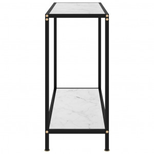 Masă consolă, alb, 80 x 35 x 75 cm, sticlă securizată - Img 3