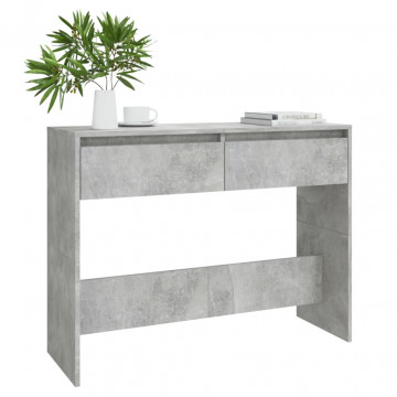 Masă consolă, gri beton, 100x35x76,5 cm, PAL - Img 3