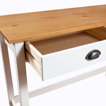 Masă consolă Hill cu 2 sertare, 110x45x74 cm, lemn masiv pin - Img 5