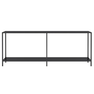 Masă consolă, negru, 200x35x75,5 cm, sticlă securizată - Img 3